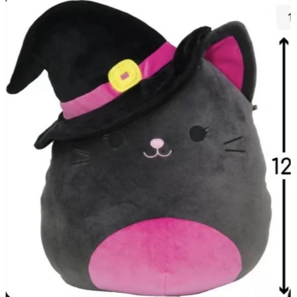 Squishmallows Catarina 12" Halloween Black Cat in Witch Hat Plush Kellytoy NWT